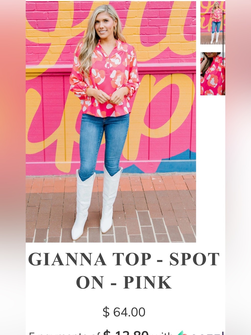 Michelle McDowell  Spot Print Button-Up Blouse